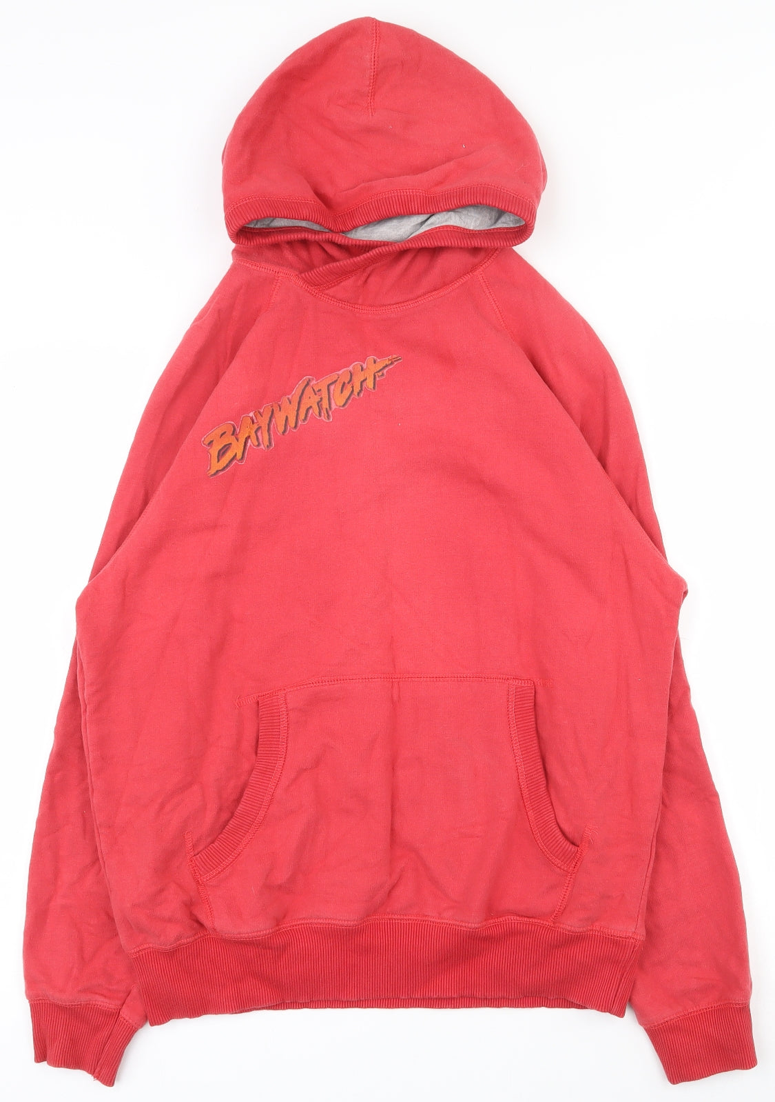 Goerge Mens Red  Cotton Pullover Hoodie Size M