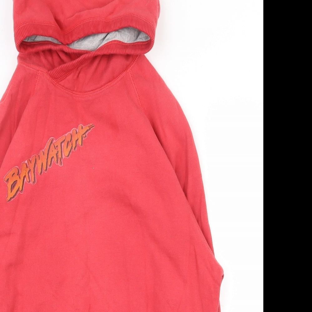 Goerge Mens Red  Cotton Pullover Hoodie Size M