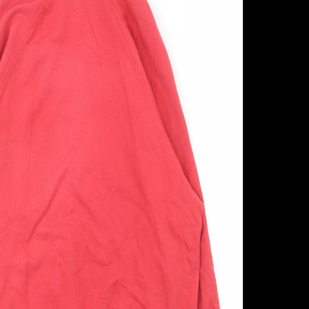 Goerge Mens Red  Cotton Pullover Hoodie Size M