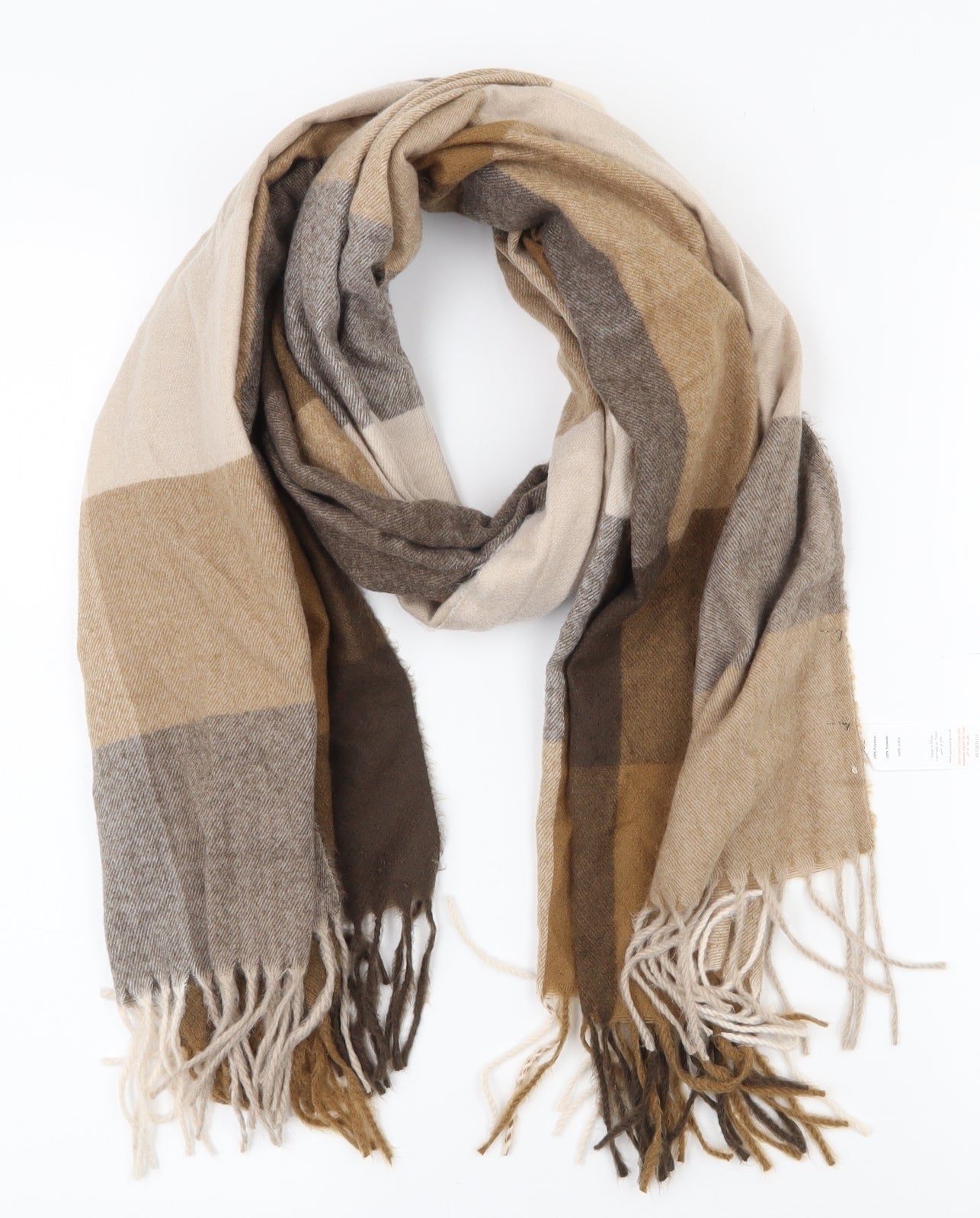 Quiz Womens Brown Check Polyester  Scarf