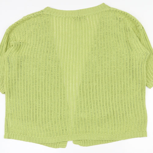 Jeffrey and Paula Womens Green V-Neck  Acrylic Cardigan Jumper Size 16