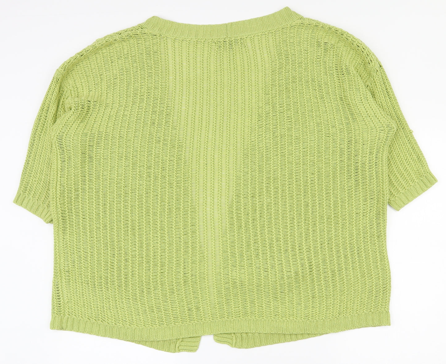 Jeffrey and Paula Womens Green V-Neck  Acrylic Cardigan Jumper Size 16