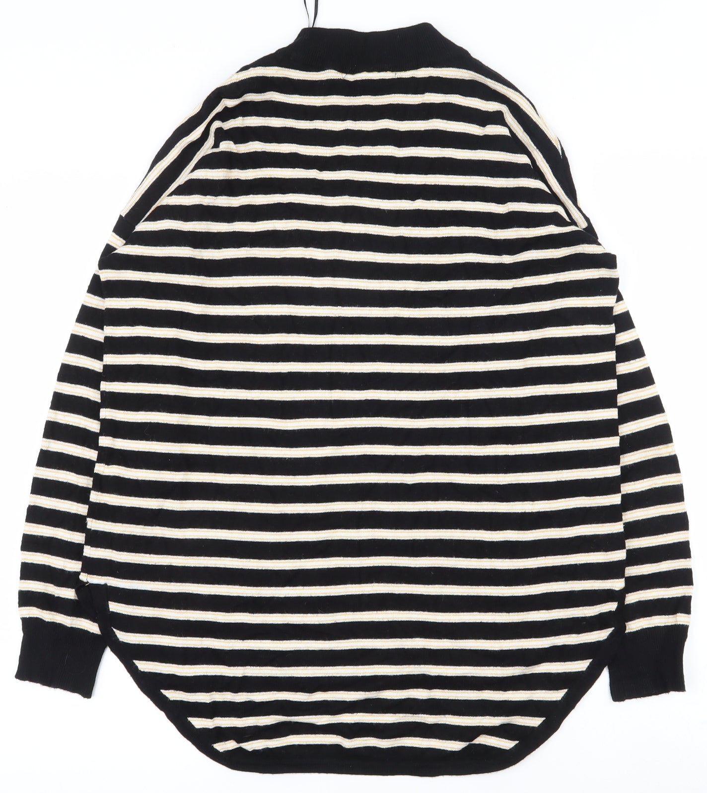 Peacocks Womens Multicoloured High Neck Striped Viscose Pullover Jumper Size 12