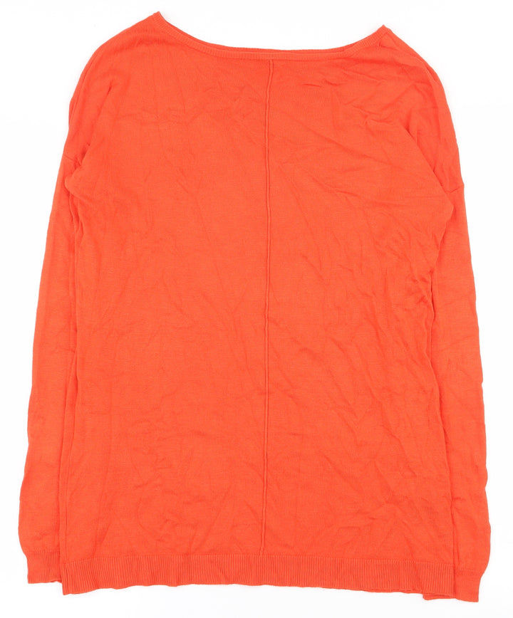 Atmosphere Womens Orange Boat Neck  Viscose Pullover Jumper Size 8