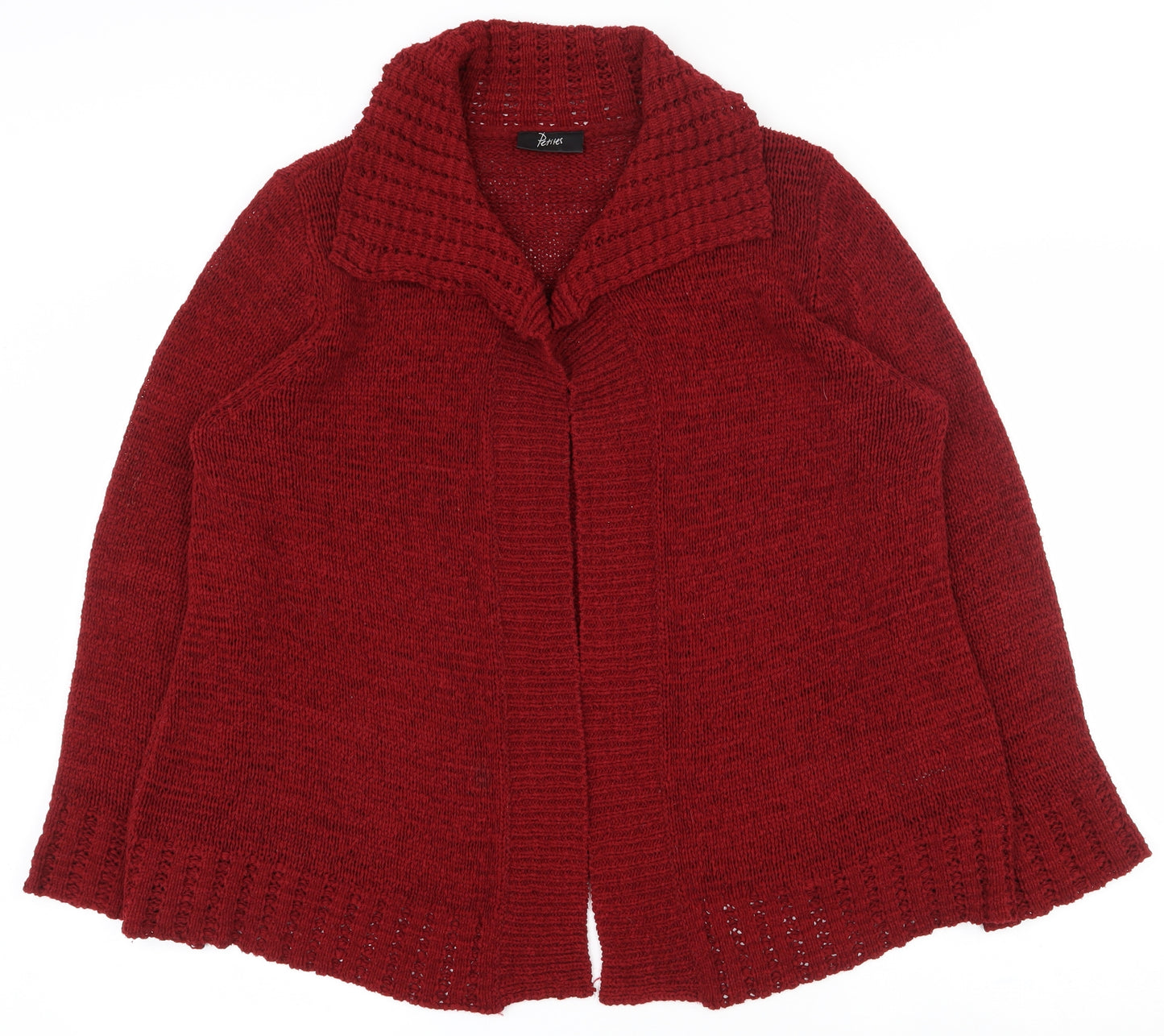 BHS Womens Red Collared  Acrylic Cardigan Jumper Size 20
