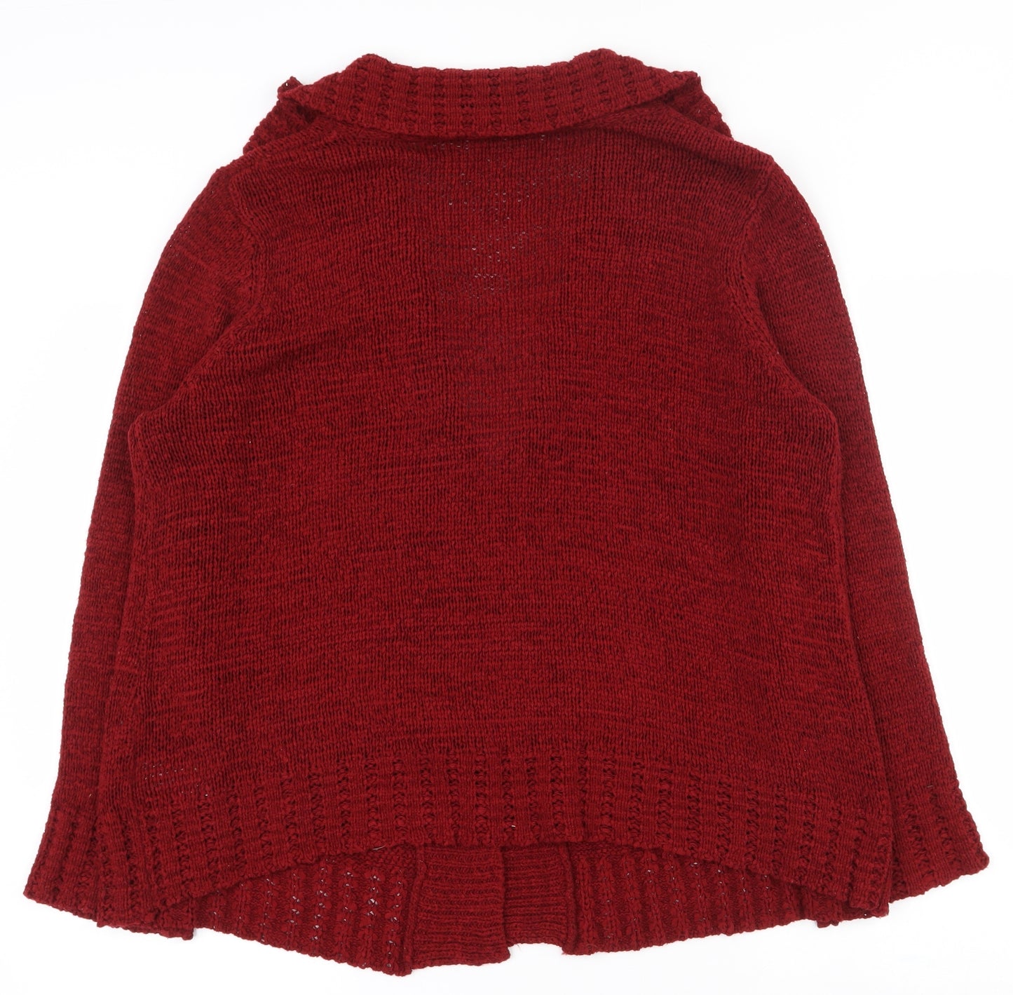 BHS Womens Red Collared  Acrylic Cardigan Jumper Size 20