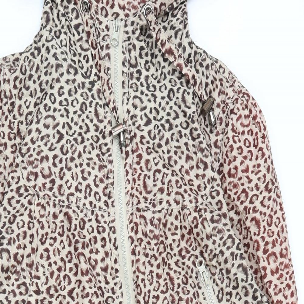 New Look Womens Multicoloured Animal Print  Jacket Coat Size 12  Zip