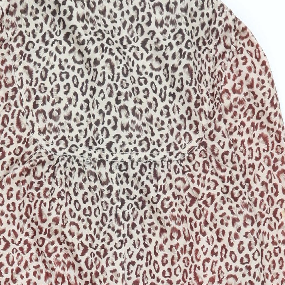 New Look Womens Multicoloured Animal Print  Jacket Coat Size 12  Zip