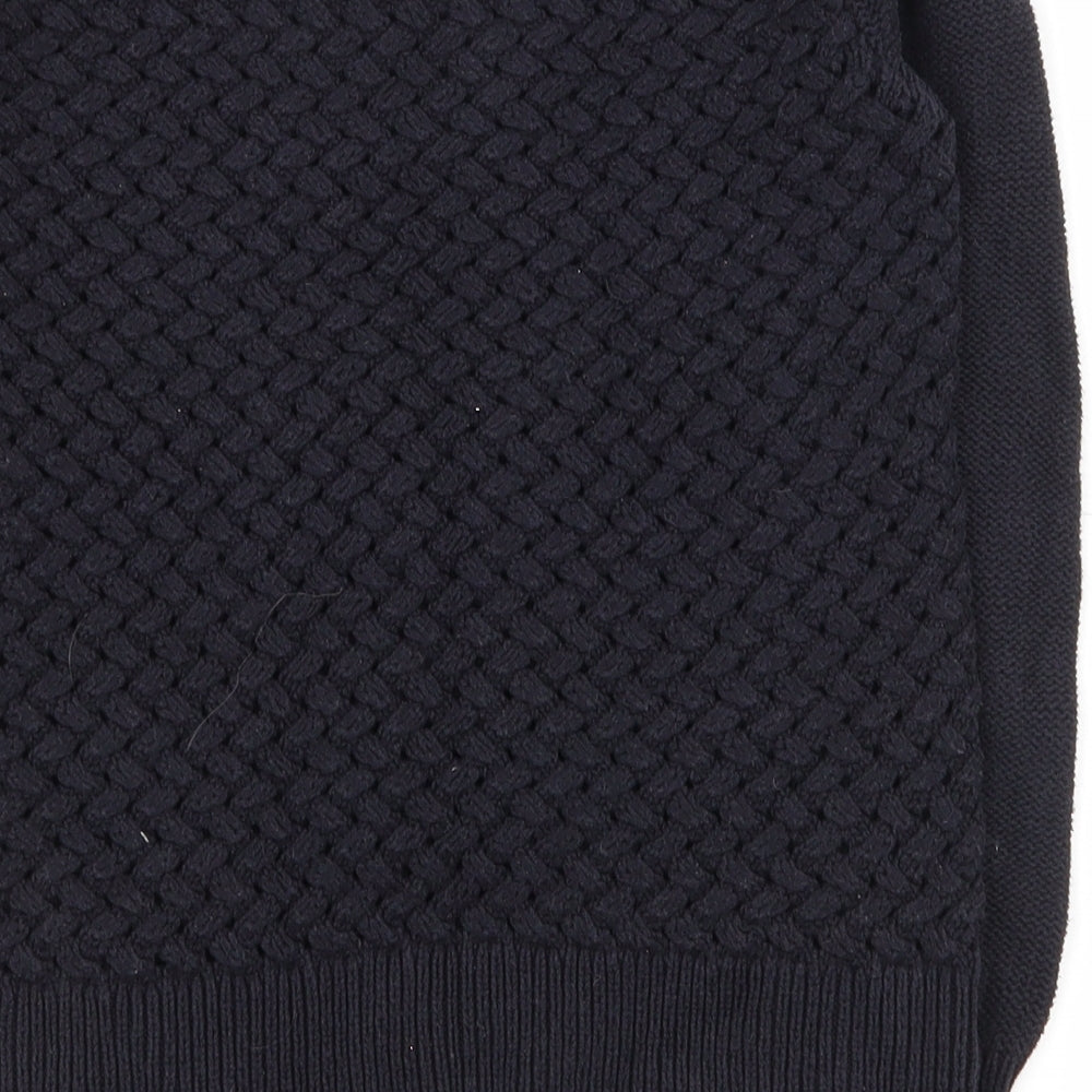 Hoxton Chic Womens Black Round Neck  Cotton Pullover Jumper Size 12