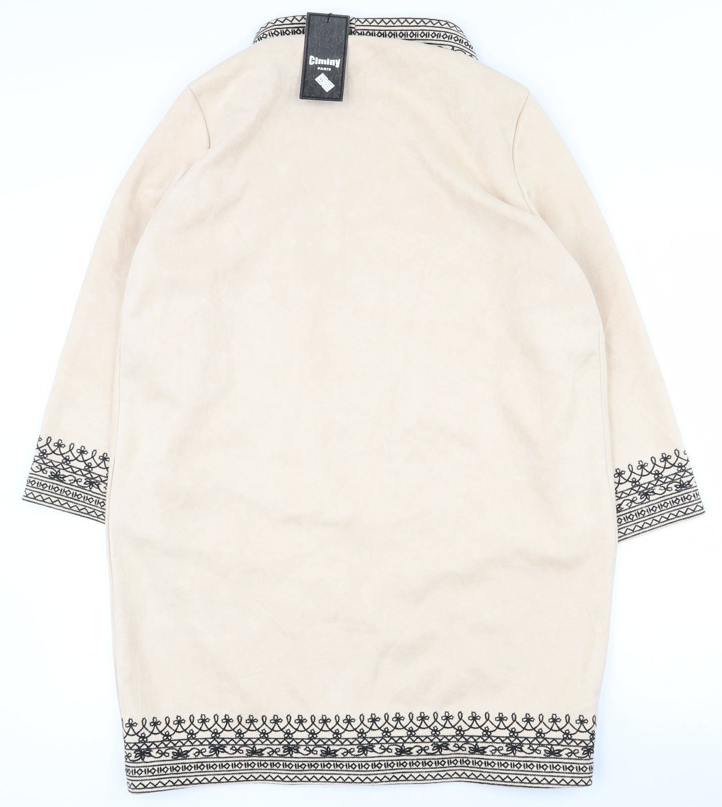 Climiny Womens Beige Geometric  Jacket  Size S