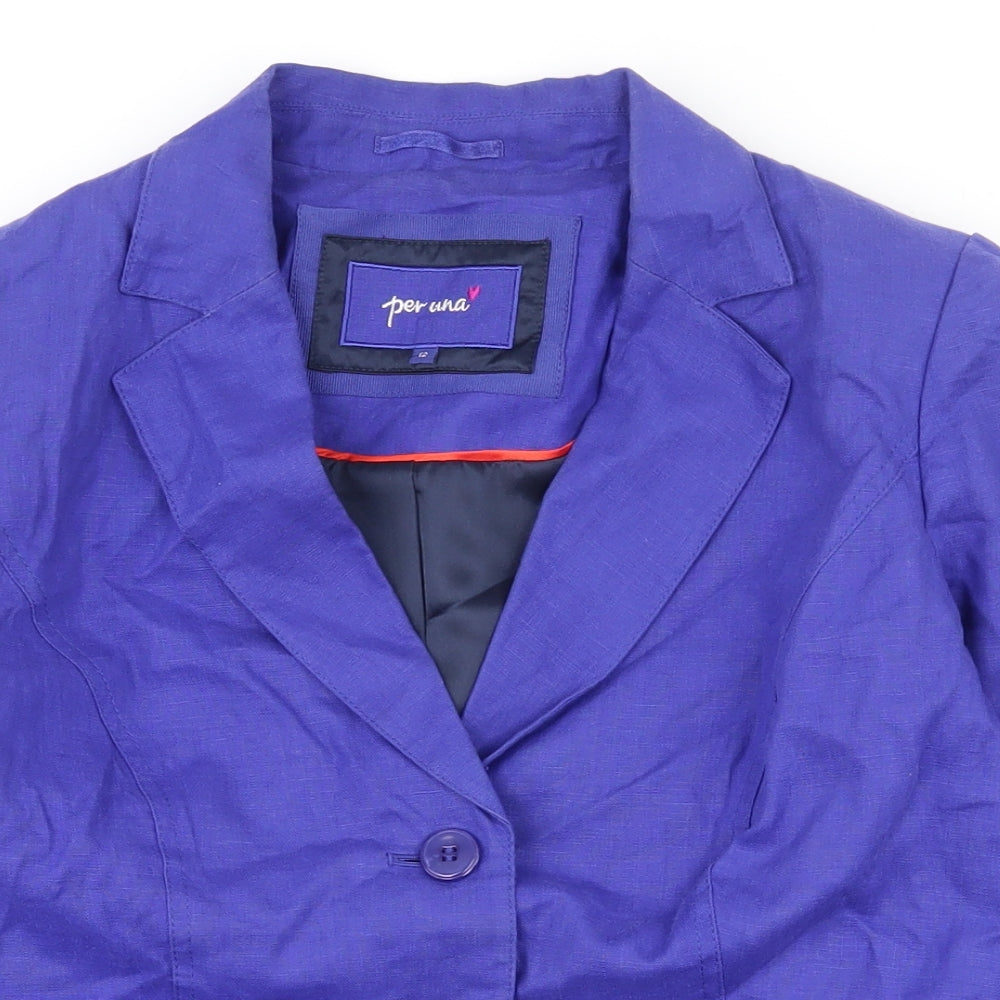 Per Una Womens Purple   Jacket  Size 12  Button - Shoulder pads