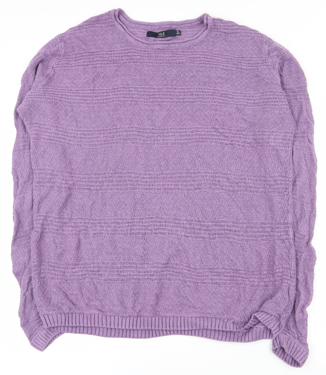 EWM Womens Purple Round Neck  Acrylic Pullover Jumper Size 22