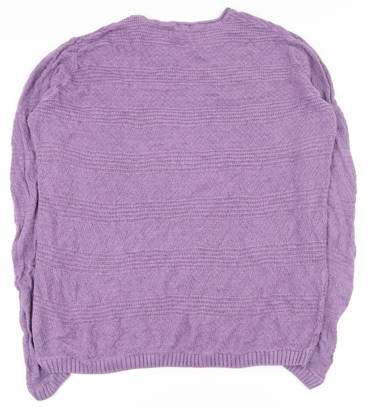 EWM Womens Purple Round Neck  Acrylic Pullover Jumper Size 22