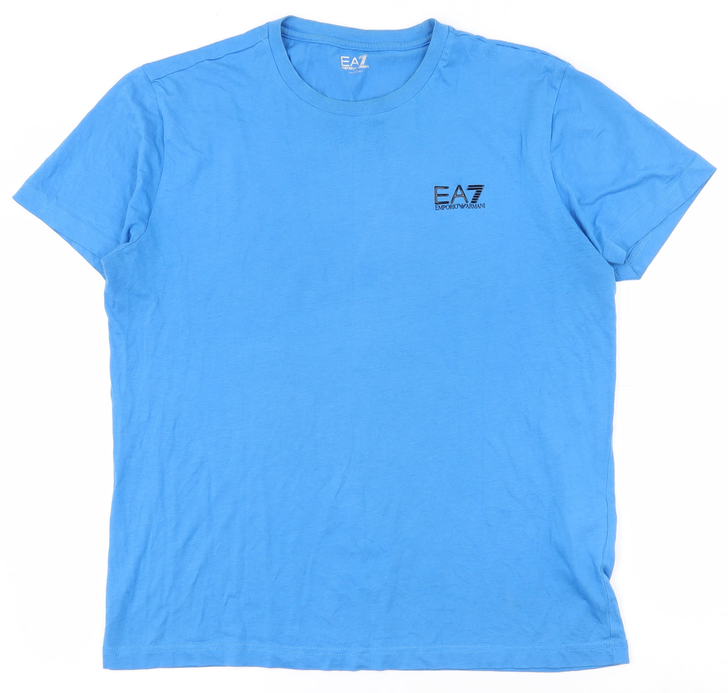 Emporio Armani Mens Blue  Cotton  T-Shirt Size M Round Neck