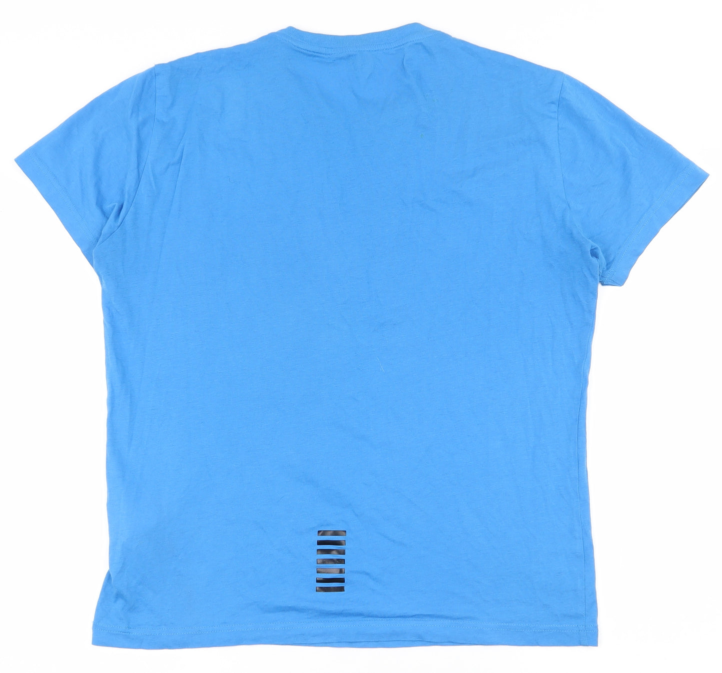 Emporio Armani Mens Blue  Cotton  T-Shirt Size M Round Neck