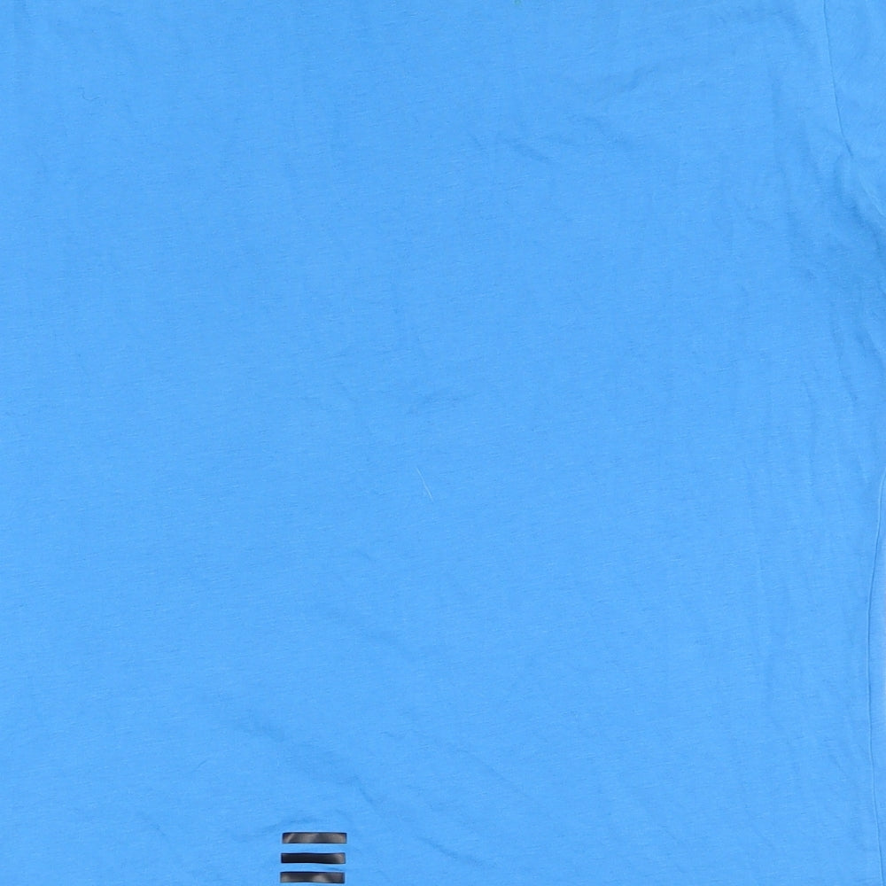 Emporio Armani Mens Blue  Cotton  T-Shirt Size M Round Neck