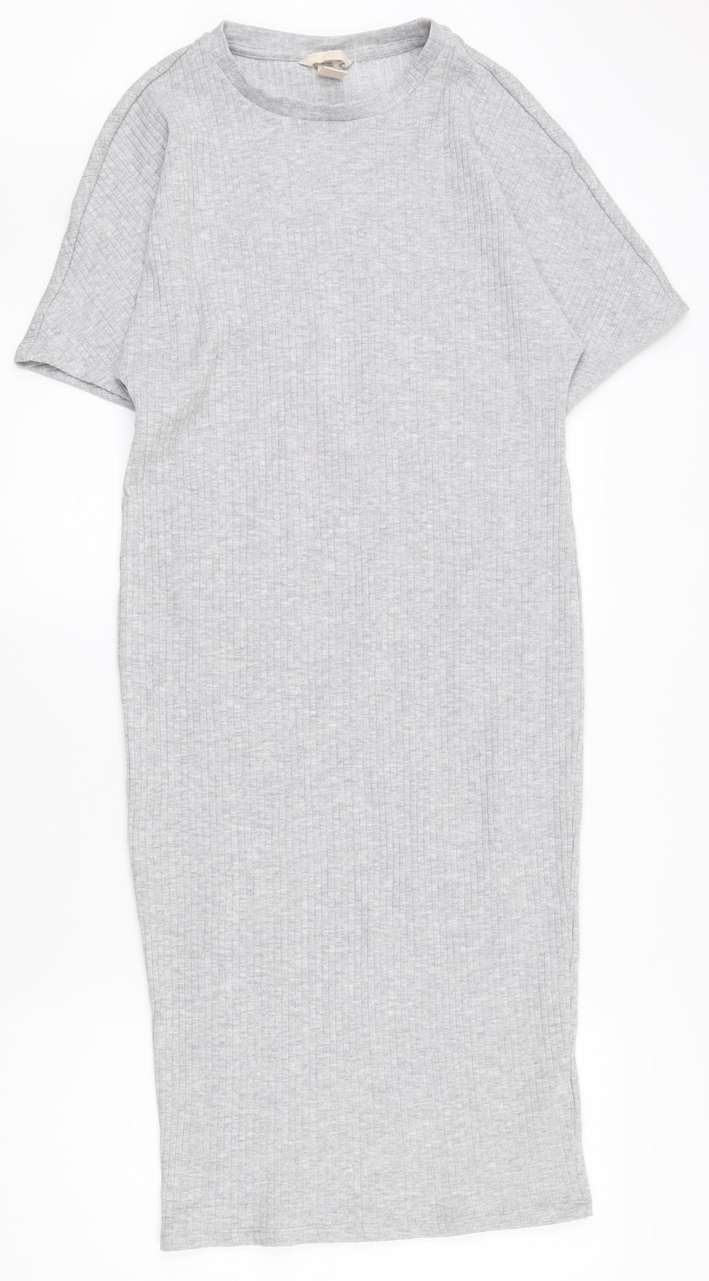 H&M Womens Grey  Polyester Bodycon  Size 10  Round Neck Pullover