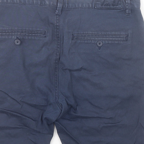 Lucid Mens Blue  Cotton Chino Shorts Size S L8 in Regular Zip
