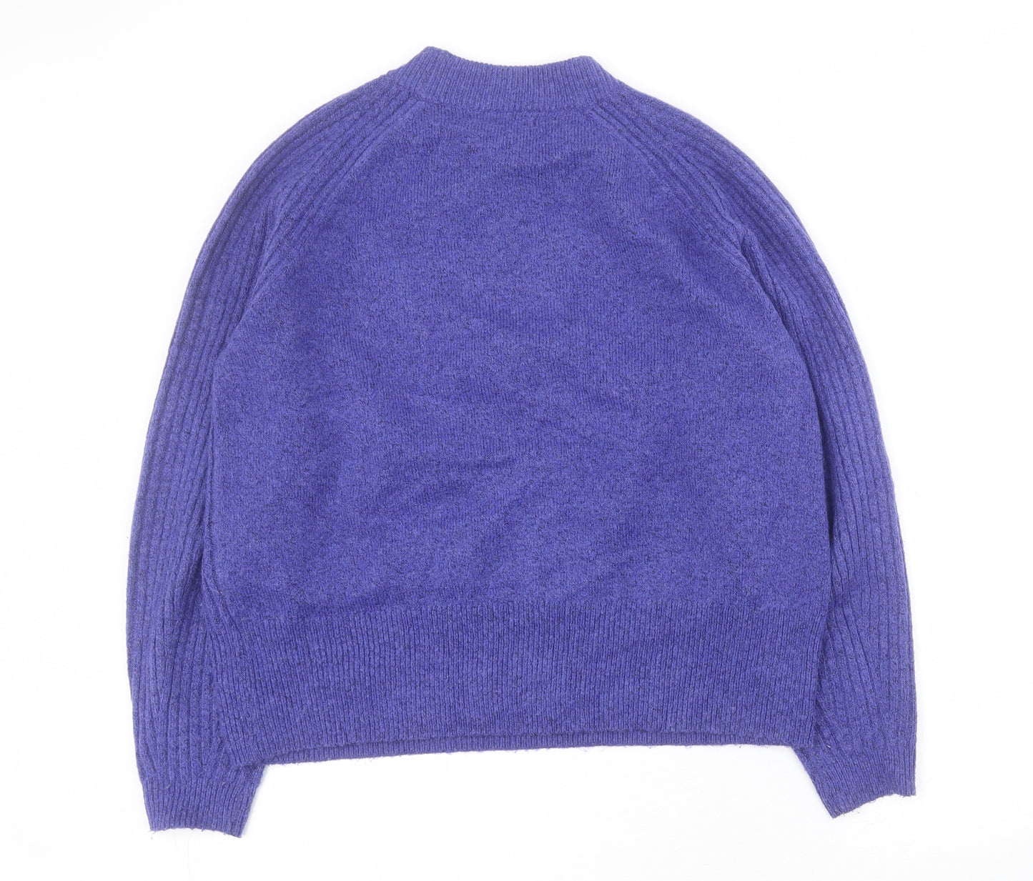 Marks and Spencer Womens Purple Mock Neck  Acrylic Pullover Jumper Size M