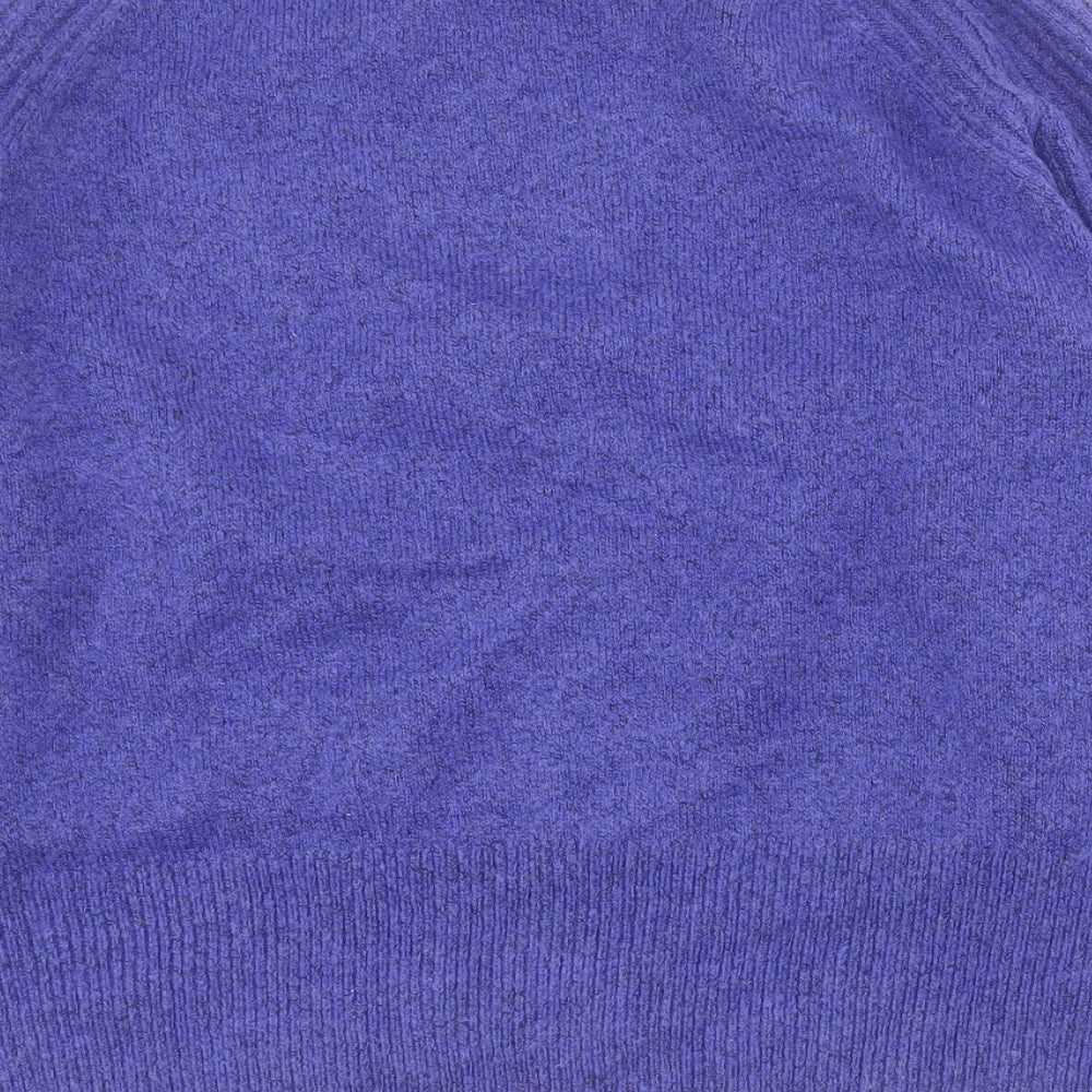 Marks and Spencer Womens Purple Mock Neck  Acrylic Pullover Jumper Size M