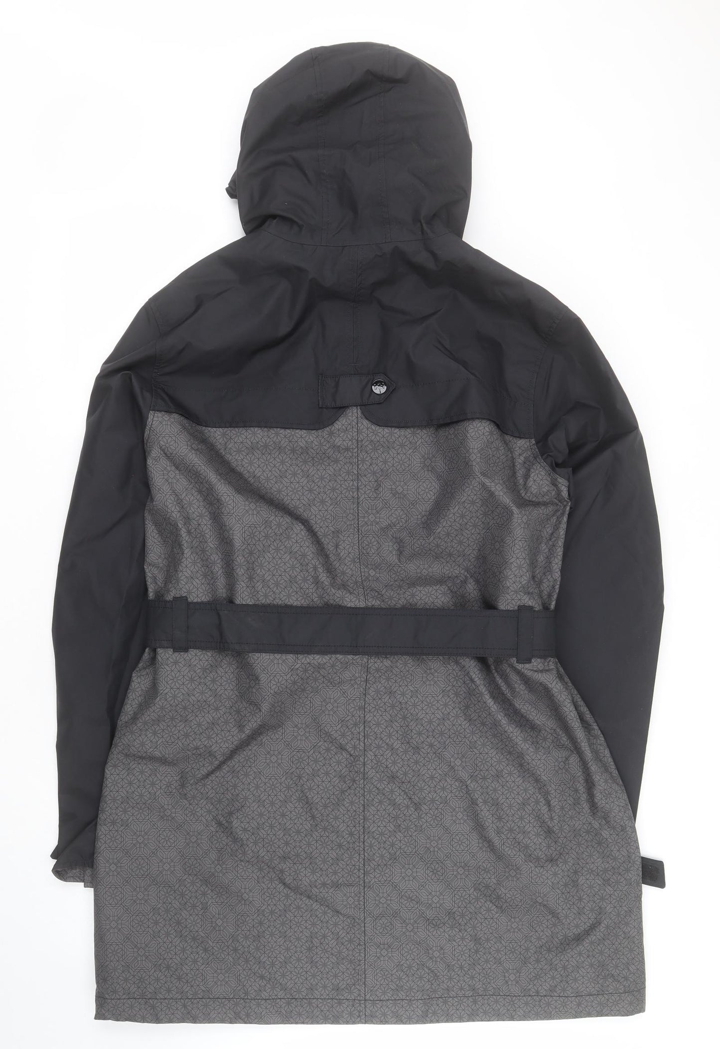 Helly Hansen Womens Black Geometric  Rain Coat Coat Size XL  Zip