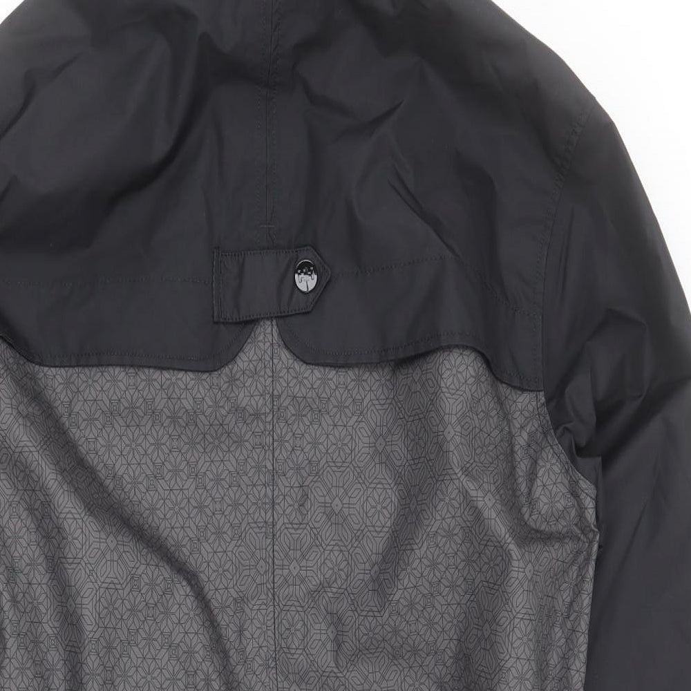 Helly Hansen Womens Black Geometric  Rain Coat Coat Size XL  Zip