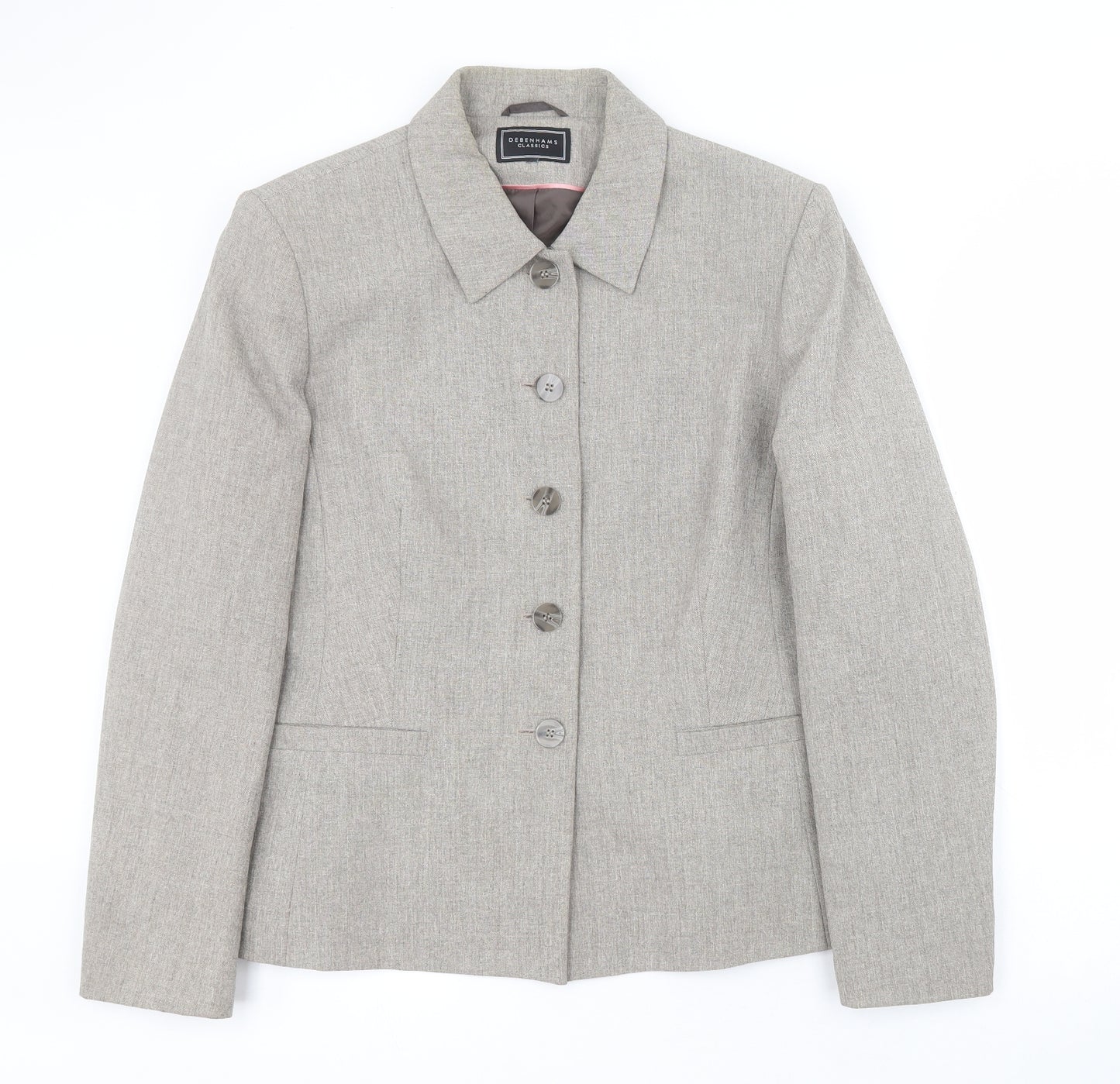 Debenhams Womens Grey   Jacket Blazer Size 16  Button