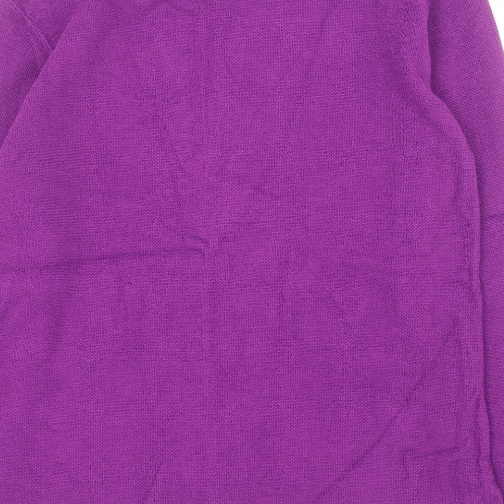 Kettlewell Womens Purple Mock Neck  Cotton Pullover Jumper Size S