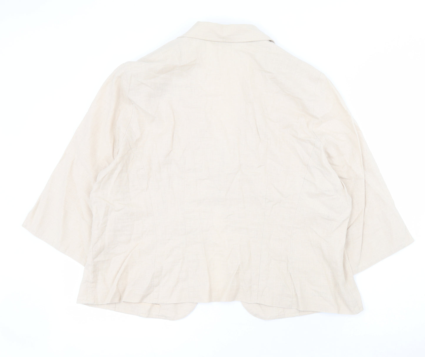 Marks and Spencer Womens Beige   Jacket  Size 18  Hook & Eye