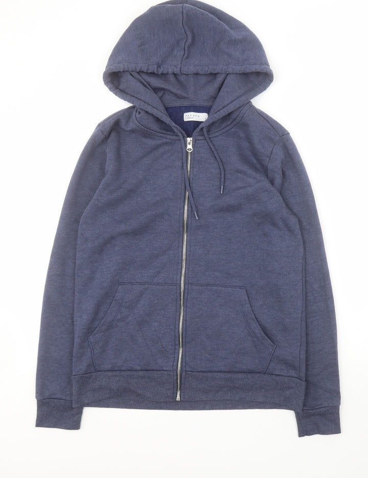 Matalan Womens Blue Polyester Full Zip Hoodie Size S Zip