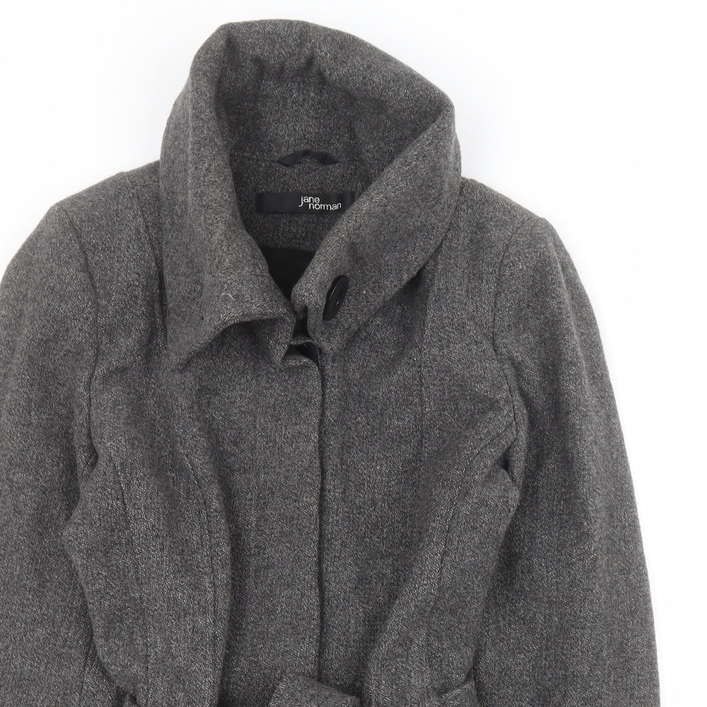 Jane Norman Womens Grey   Pea Coat Blazer Size 14  Button