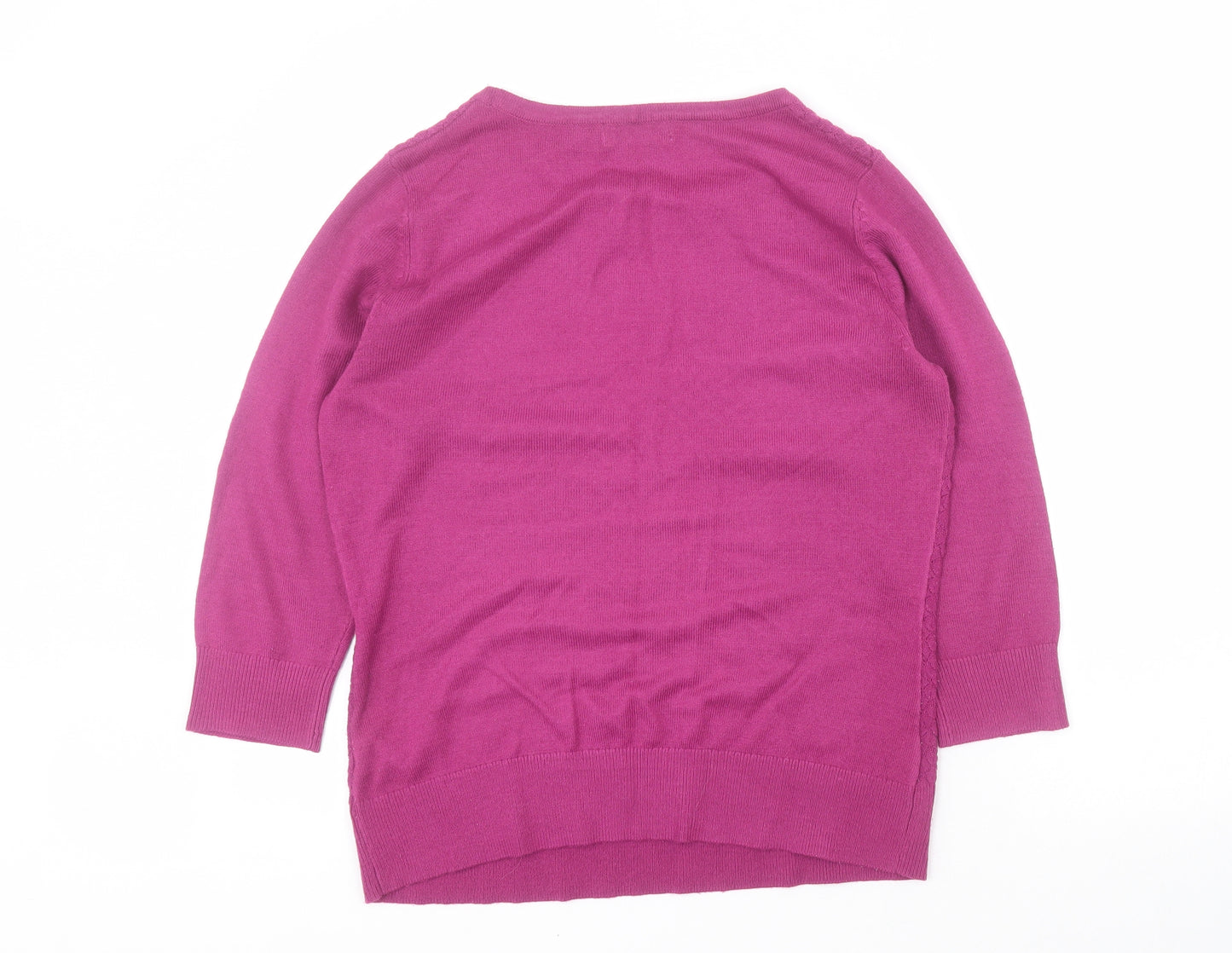 Marks and Spencer Womens Purple Round Neck  Acrylic Pullover Jumper Size 12