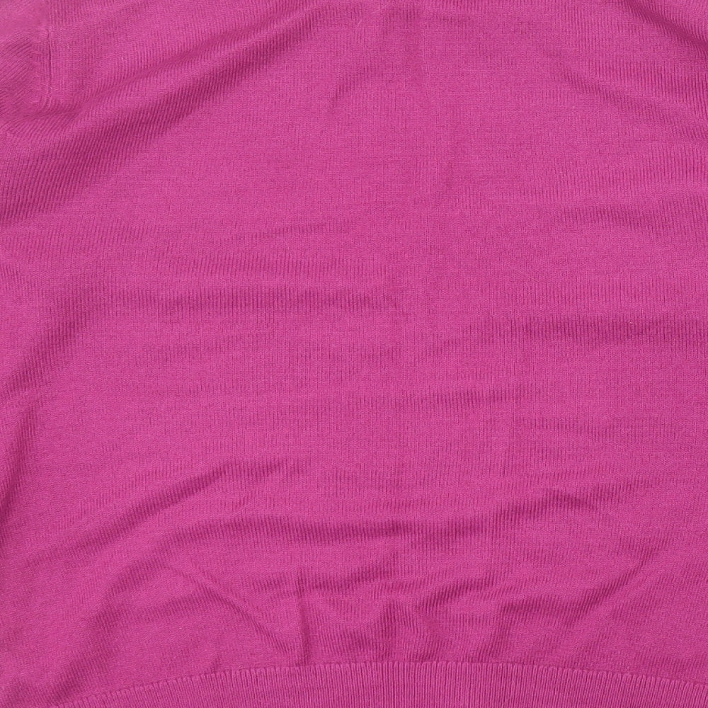 Marks and Spencer Womens Purple Round Neck  Acrylic Pullover Jumper Size 12