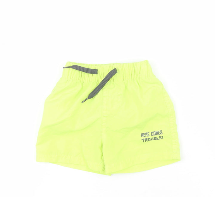 Dunnes Baby Yellow  100% Polyester Cropped Trousers Size 9-12 Months  Drawstring - Swim short