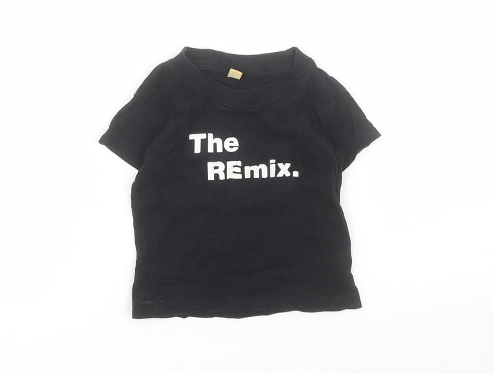 Larkwood Baby Black 100% Cotton Pullover T-Shirt Size 6-9 Months Crew Neck Pullover - 6-12 months