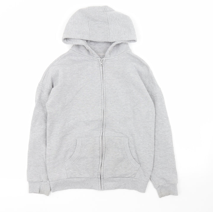 Primark Boys Grey  Cotton Full Zip Hoodie Size 10-11 Years  Zip