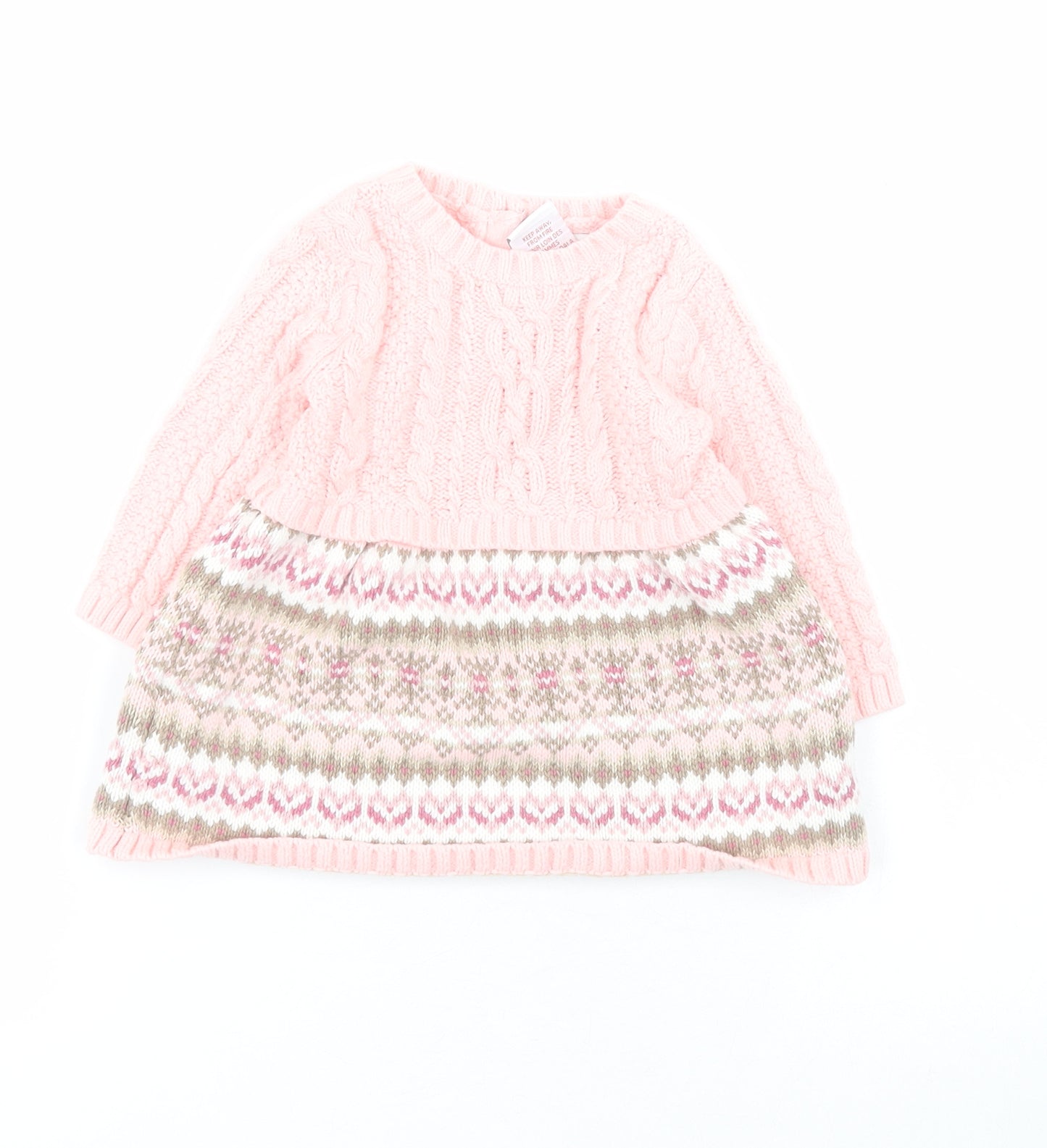 Jillian's Closet Baby Pink  Cotton Jumper Dress  Size 3-6 Months  Round Neck Pullover