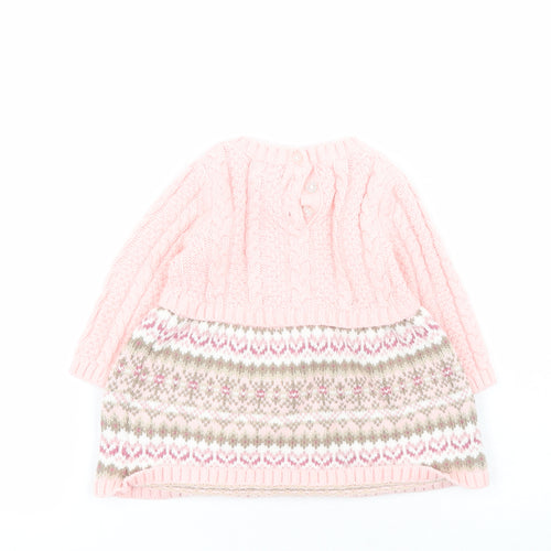 Jillian's Closet Baby Pink  Cotton Jumper Dress  Size 3-6 Months  Round Neck Pullover