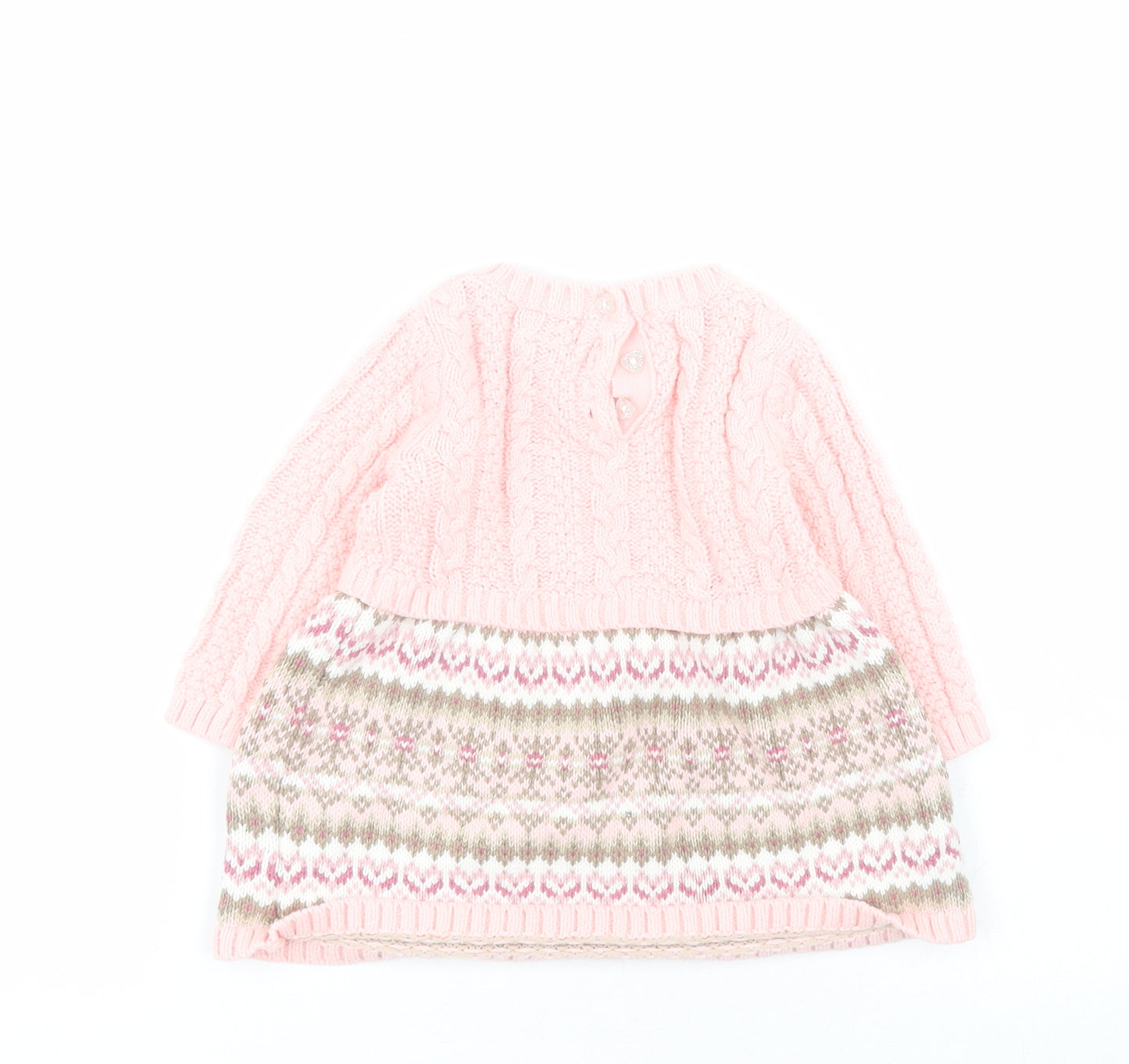 Jillian's Closet Baby Pink  Cotton Jumper Dress  Size 3-6 Months  Round Neck Pullover