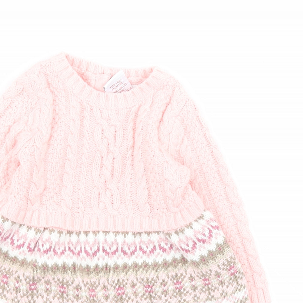 Jillian's Closet Baby Pink  Cotton Jumper Dress  Size 3-6 Months  Round Neck Pullover