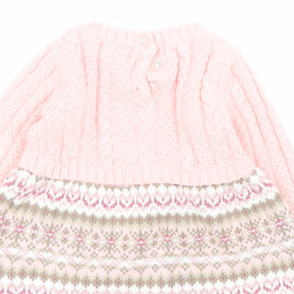Jillian's Closet Baby Pink  Cotton Jumper Dress  Size 3-6 Months  Round Neck Pullover