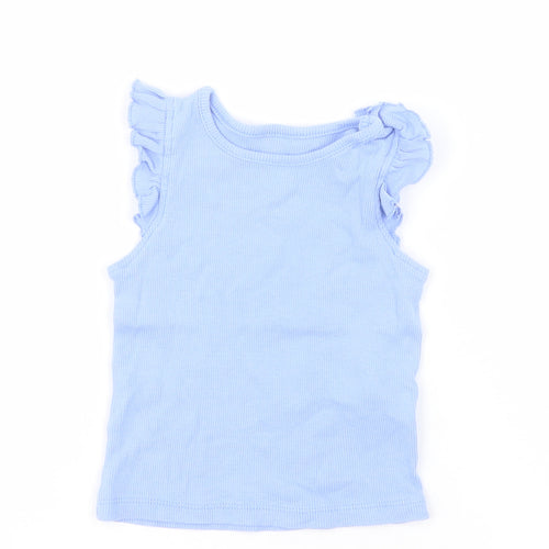 Primark Baby Blue  100% Cotton Basic Tank Size 9-12 Months Round Neck Pullover