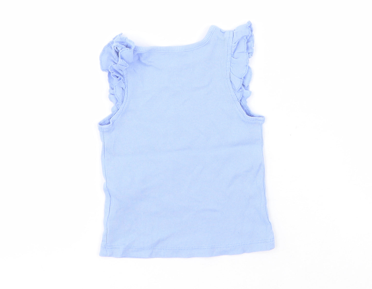 Primark Baby Blue  100% Cotton Basic Tank Size 9-12 Months Round Neck Pullover