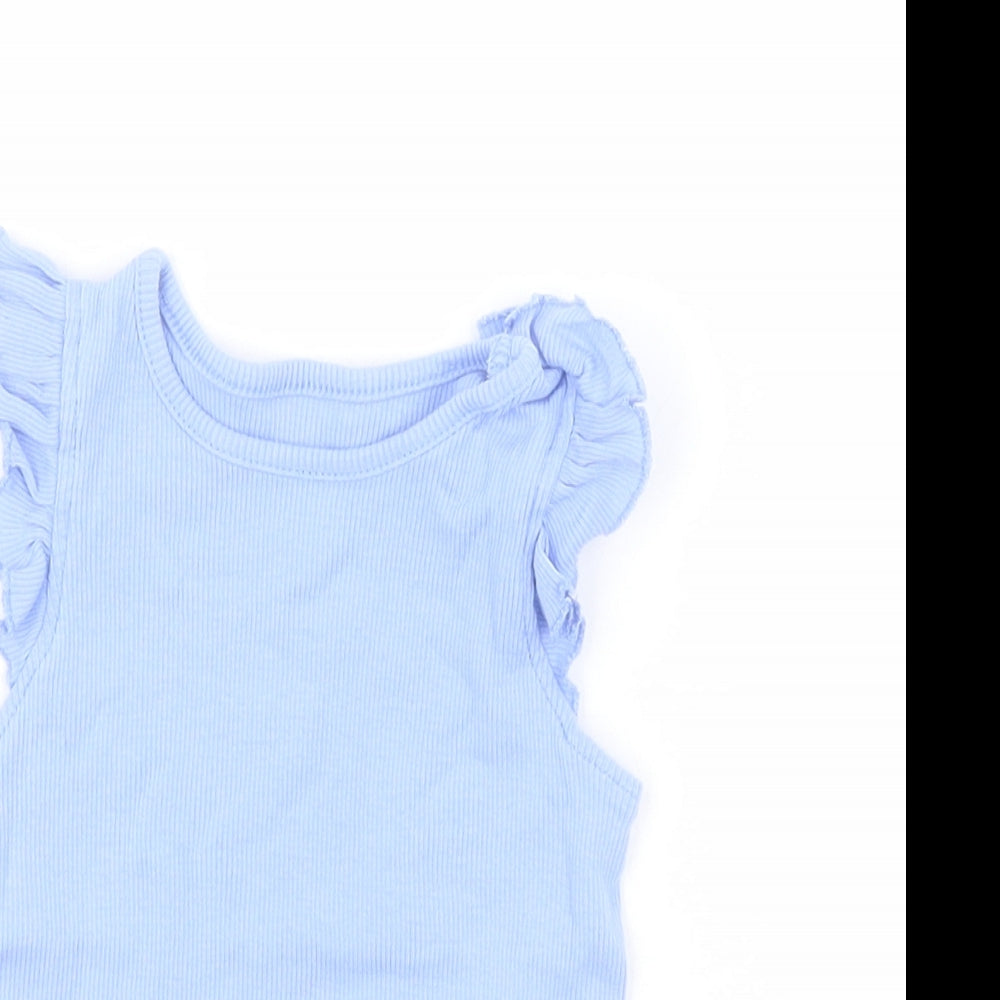 Primark Baby Blue  100% Cotton Basic Tank Size 9-12 Months Round Neck Pullover