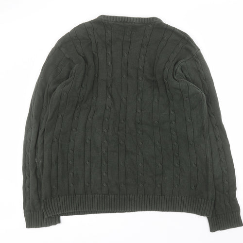BHS Mens Green Roll Neck  Cotton Pullover Jumper Size XL