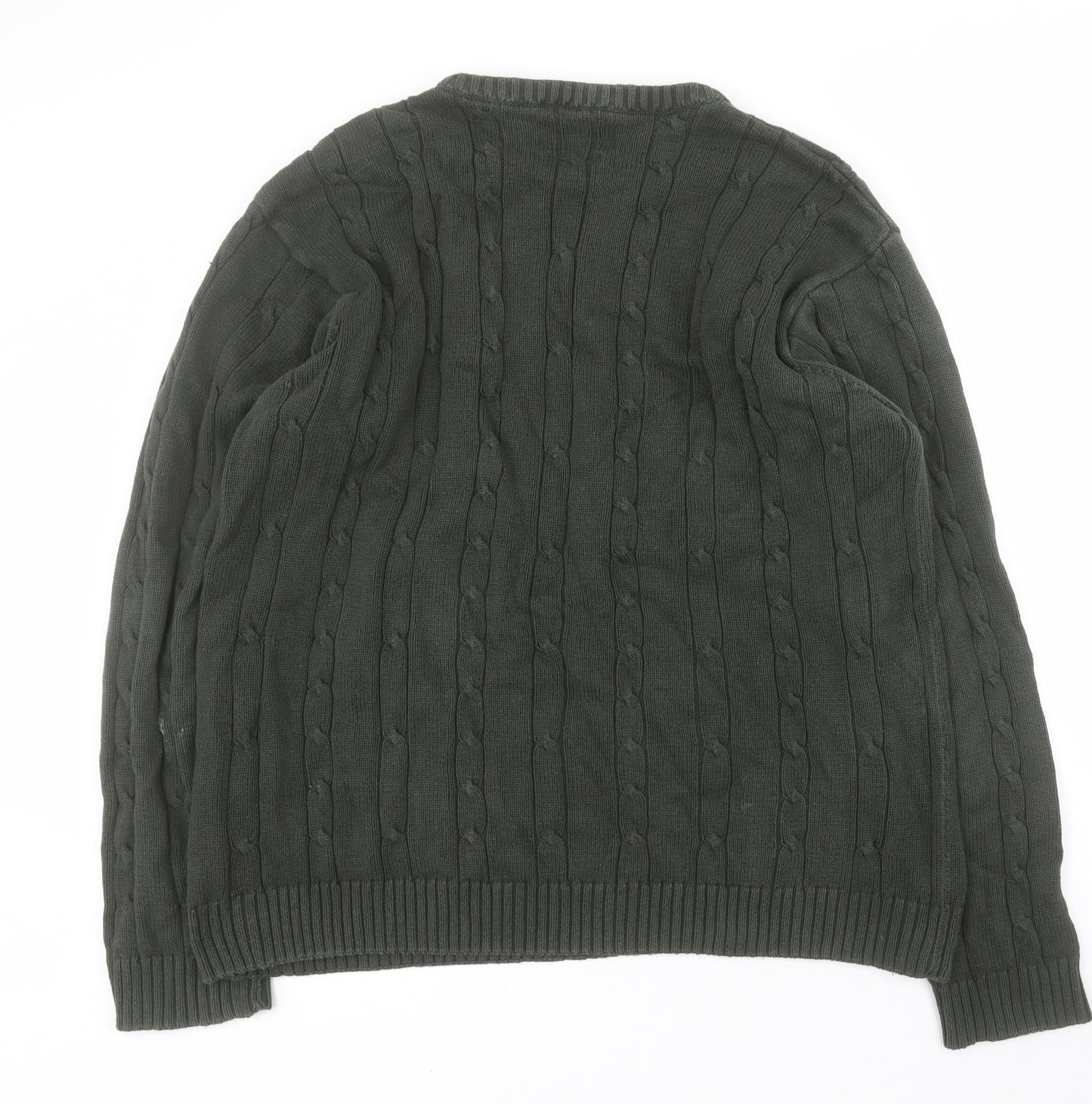 BHS Mens Green Roll Neck  Cotton Pullover Jumper Size XL