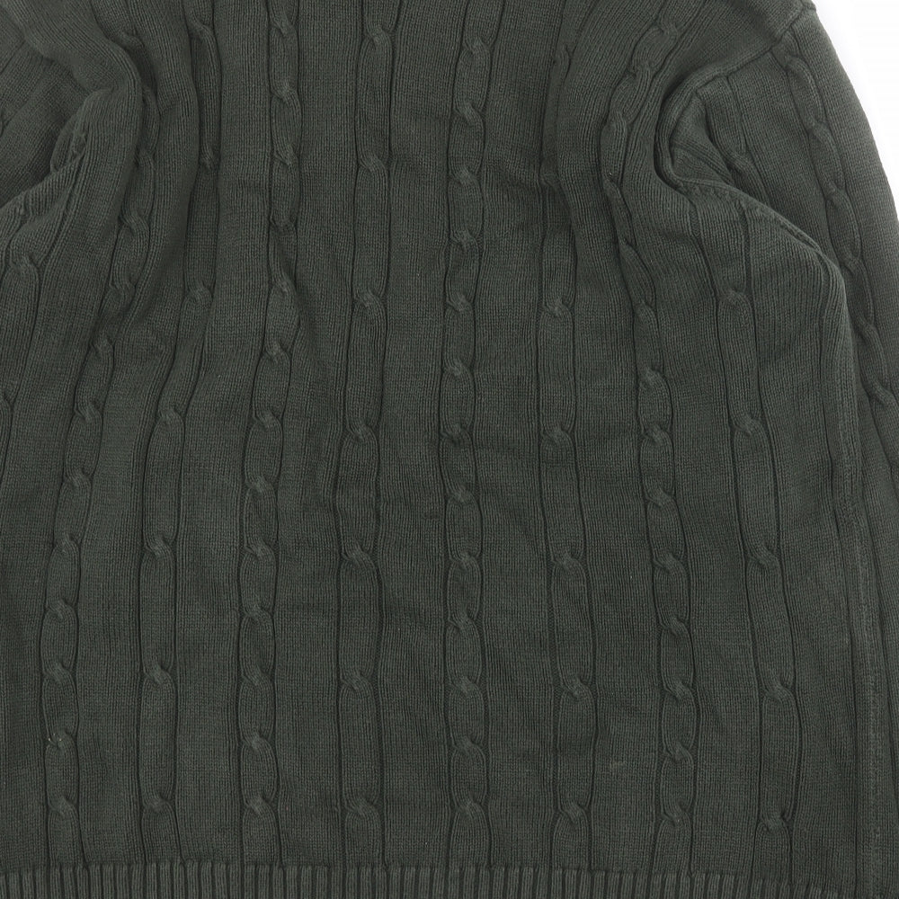 BHS Mens Green Roll Neck  Cotton Pullover Jumper Size XL