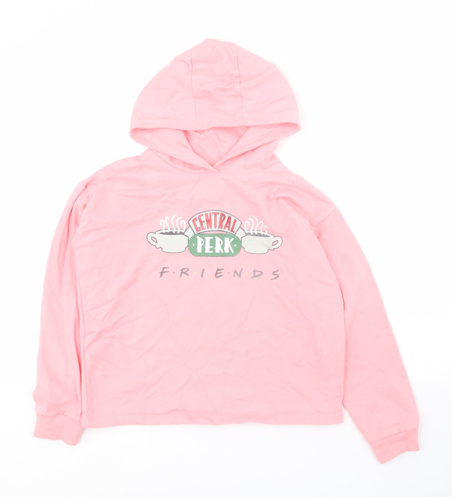 Primark Girls Pink  Cotton Pullover Hoodie Size 11-12 Years  Pullover - Friends