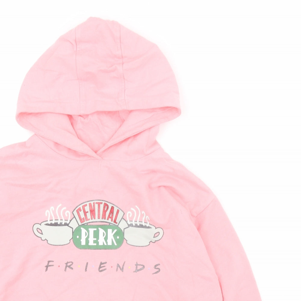 Primark Girls Pink  Cotton Pullover Hoodie Size 11-12 Years  Pullover - Friends