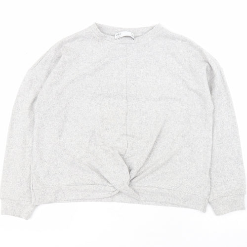 Marks and Spencer Girls Grey Round Neck  Viscose Pullover Jumper Size 10-11 Years  Pullover